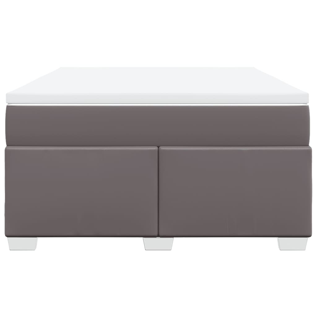 Boxspring met matras kunstleer grijs 160x200 cm is nu te koop bij PeponiXL, paradijselijk wonen!