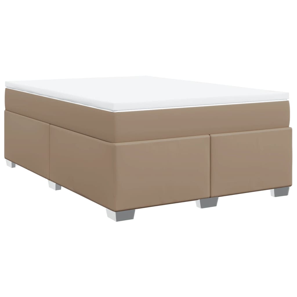 Boxspring met matras kunstleer cappuccinokleurig 160x200 cm is nu te koop bij PeponiXL, paradijselijk wonen!
