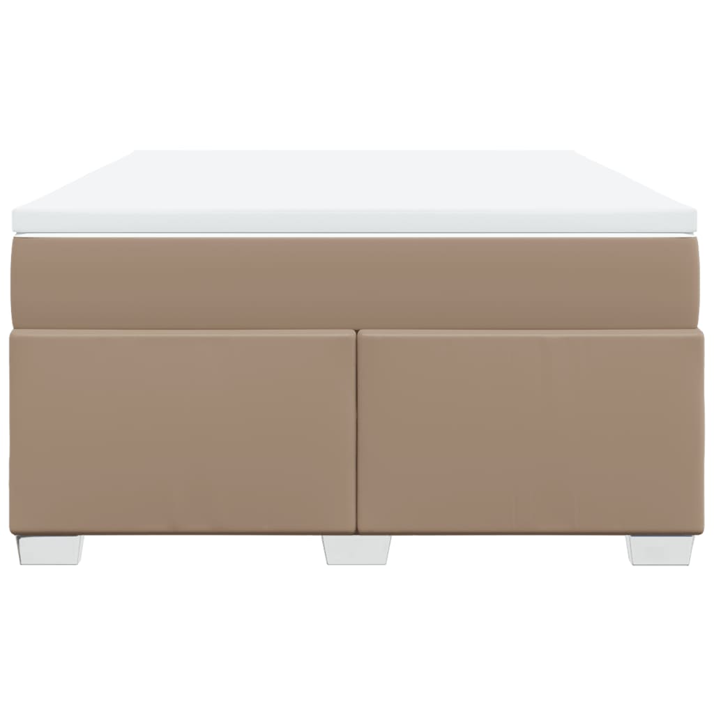 Boxspring met matras kunstleer cappuccinokleurig 160x200 cm is nu te koop bij PeponiXL, paradijselijk wonen!