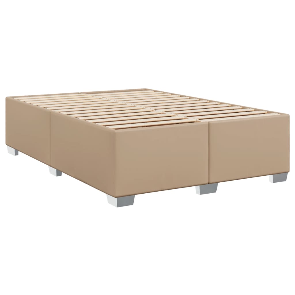 Boxspring met matras kunstleer cappuccinokleurig 160x200 cm is nu te koop bij PeponiXL, paradijselijk wonen!