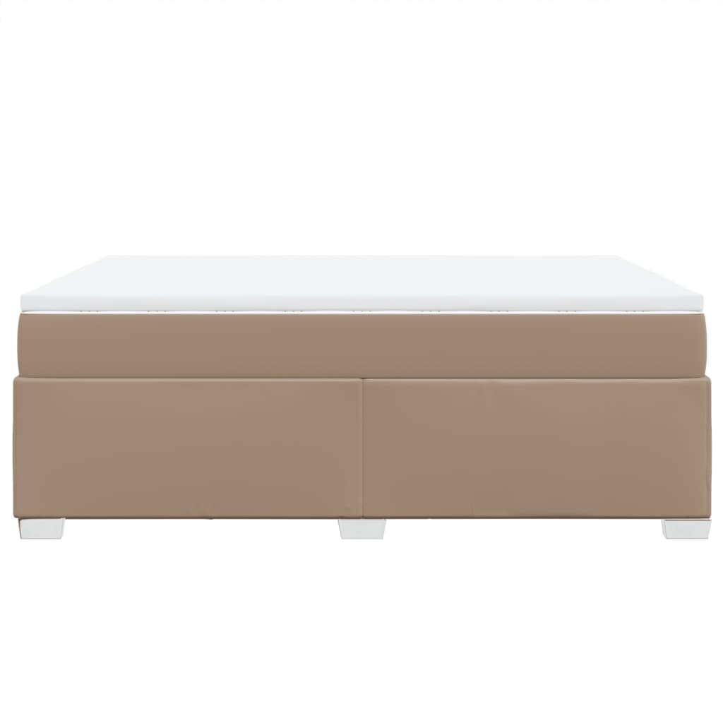 Boxspring met matras kunstleer cappuccinokleurig 160x200 cm is nu te koop bij PeponiXL, paradijselijk wonen!