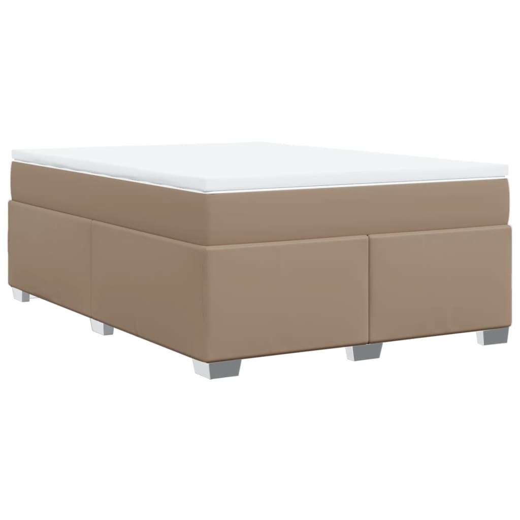 Boxspring met matras kunstleer cappuccinokleurig 160x200 cm is nu te koop bij PeponiXL, paradijselijk wonen!