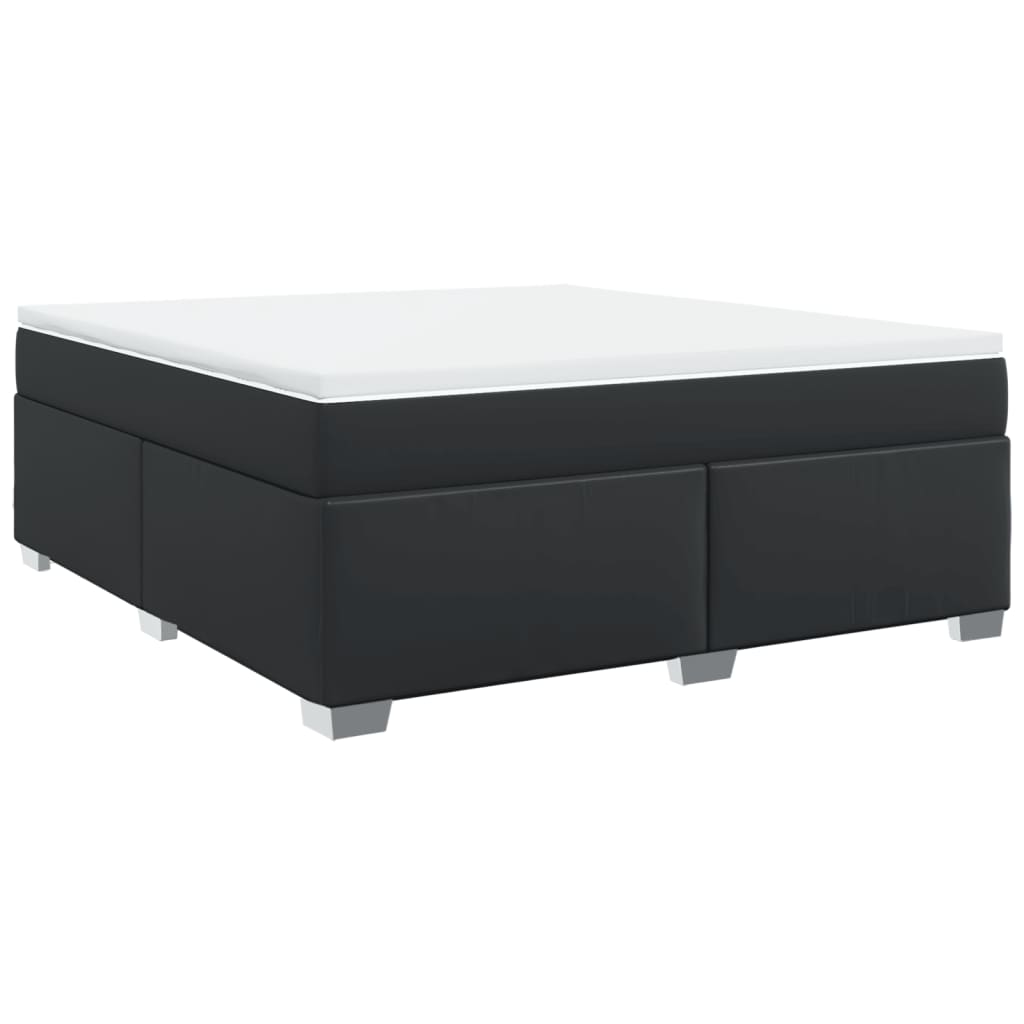 Boxspring met matras kunstleer zwart 180x200 cm is nu te koop bij PeponiXL, paradijselijk wonen!