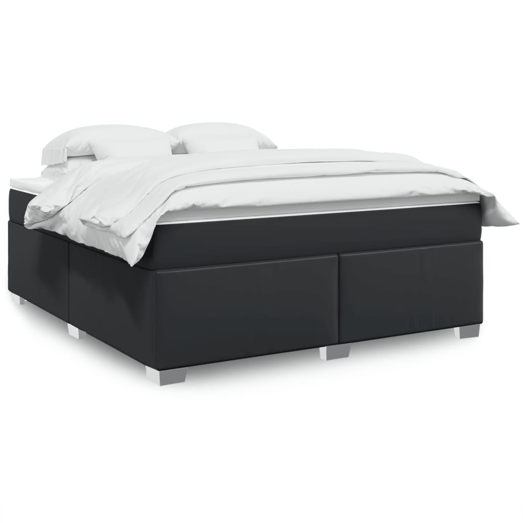 Boxspring met matras kunstleer zwart 180x200 cm is nu te koop bij PeponiXL, paradijselijk wonen!