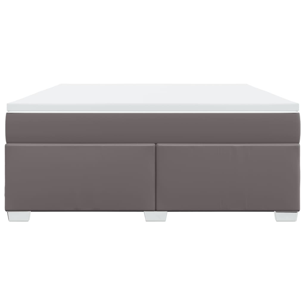 Boxspring met matras kunstleer grijs 180x200 cm is nu te koop bij PeponiXL, paradijselijk wonen!