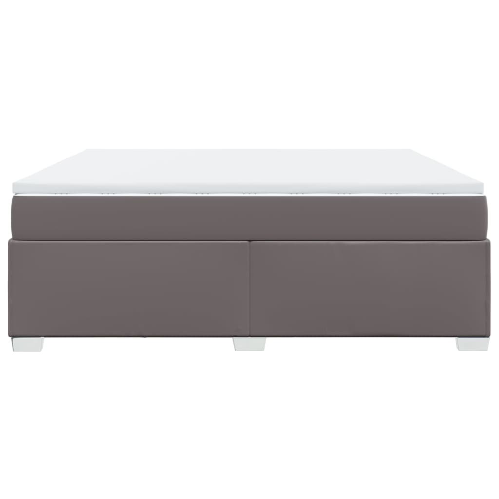 Boxspring met matras kunstleer grijs 180x200 cm is nu te koop bij PeponiXL, paradijselijk wonen!