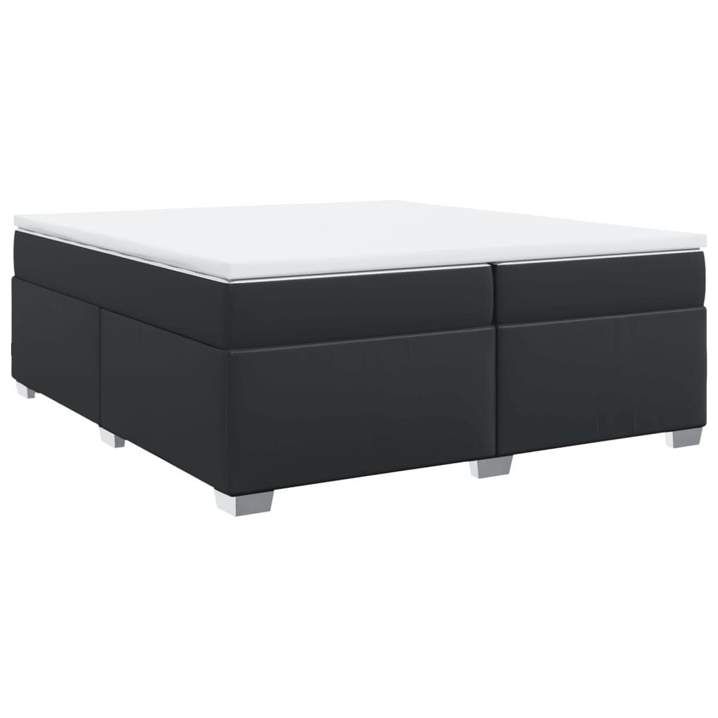 Boxspring met matras kunstleer zwart 200x200 cm is nu te koop bij PeponiXL, paradijselijk wonen!
