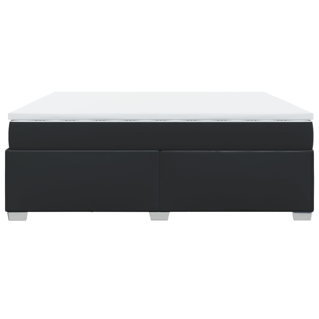Boxspring met matras kunstleer zwart 200x200 cm is nu te koop bij PeponiXL, paradijselijk wonen!