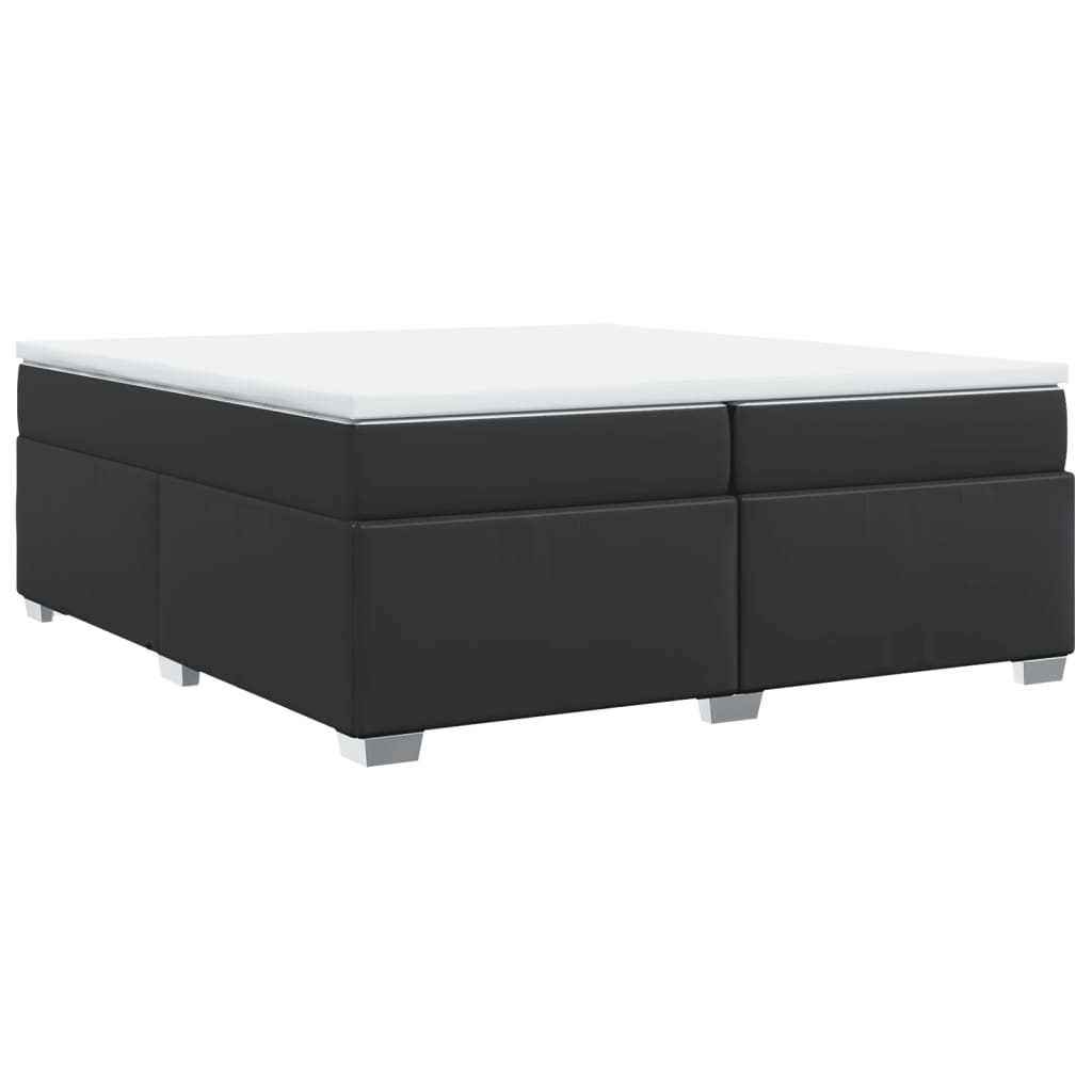 Boxspring met matras kunstleer zwart 200x200 cm is nu te koop bij PeponiXL, paradijselijk wonen!