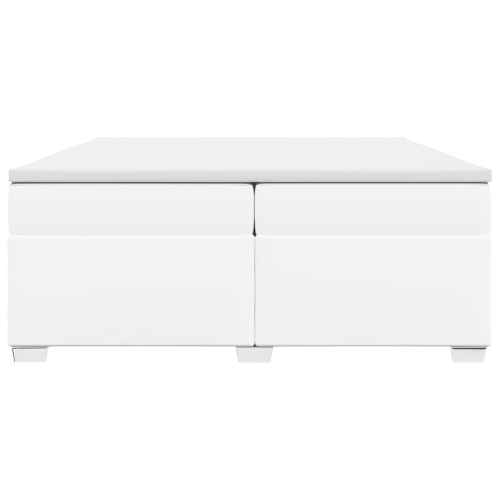 Boxspring met matras kunstleer wit 200x200 cm is nu te koop bij PeponiXL, paradijselijk wonen!