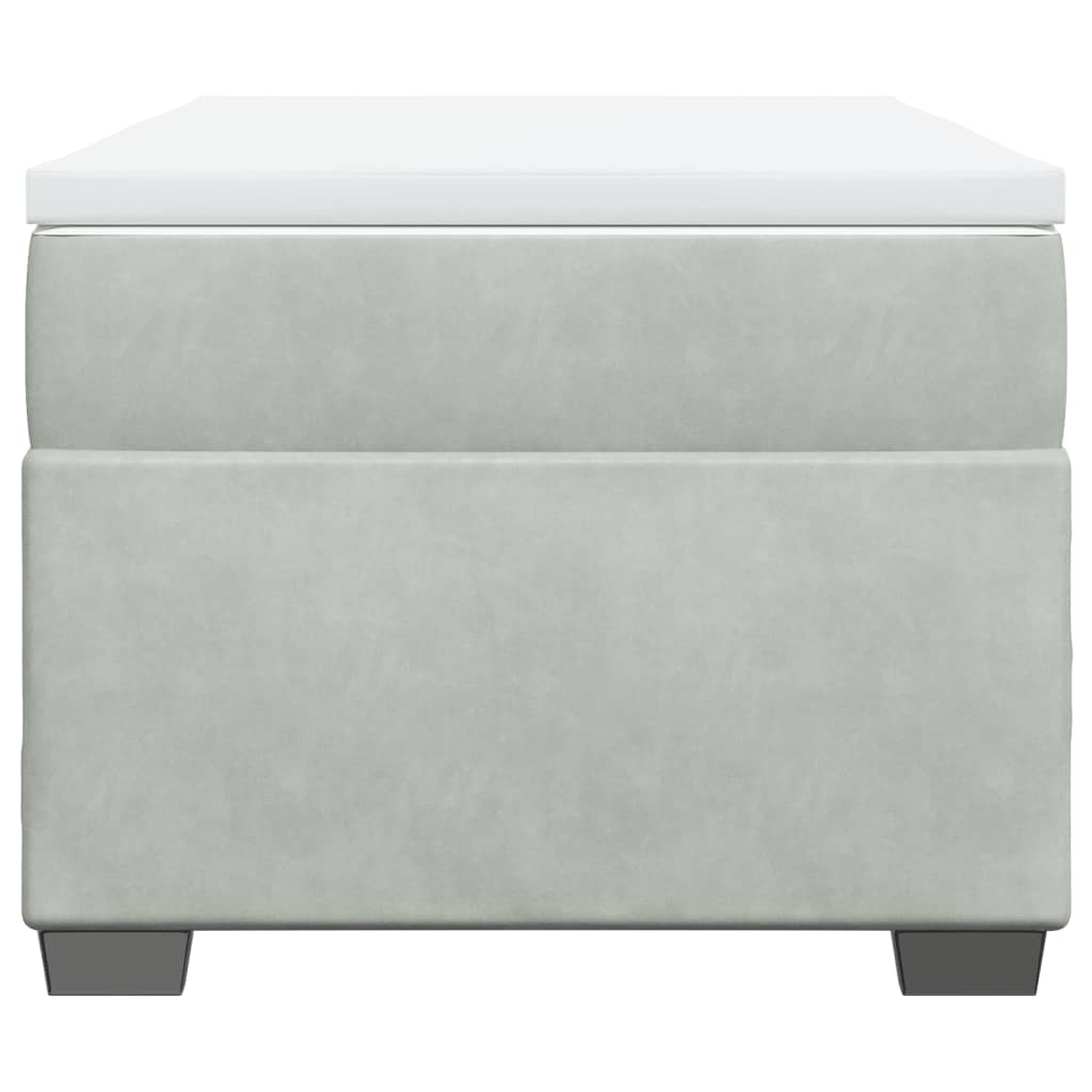 Boxspring met matras fluweel lichtgrijs 80x200 cm is nu te koop bij PeponiXL, paradijselijk wonen!