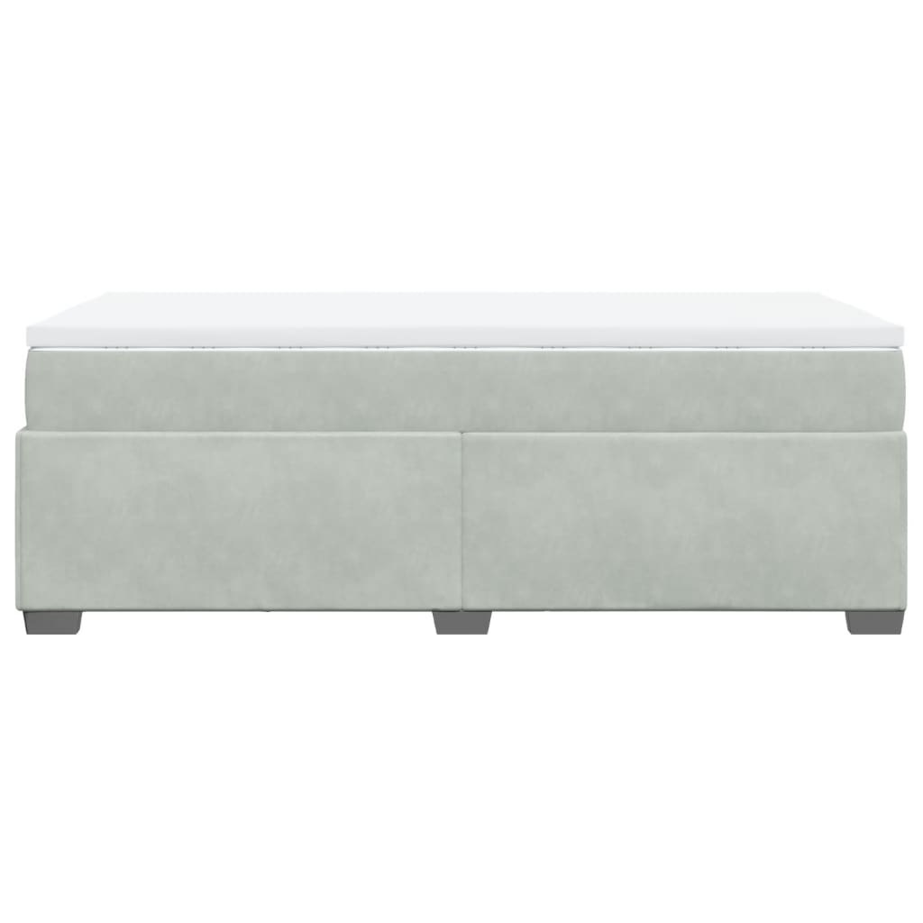 Boxspring met matras fluweel lichtgrijs 80x200 cm is nu te koop bij PeponiXL, paradijselijk wonen!