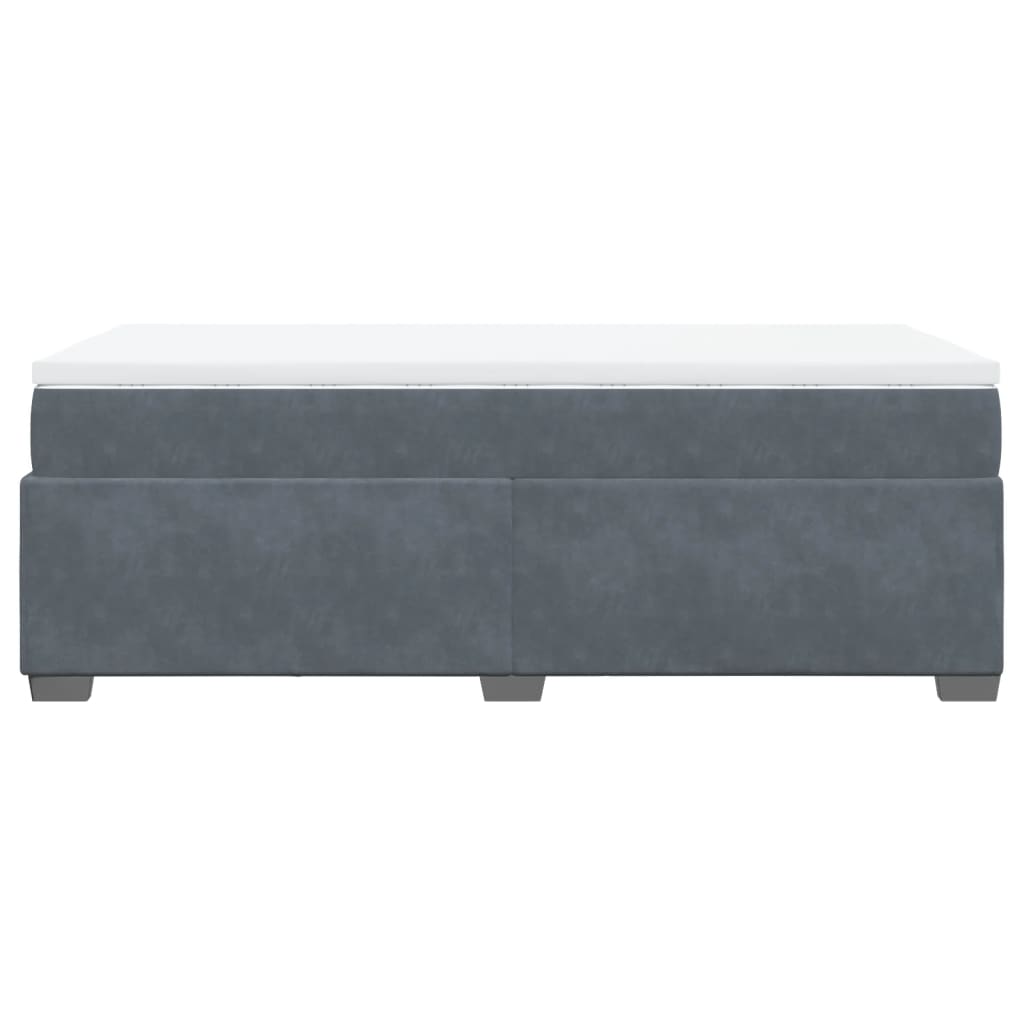 Boxspring met matras fluweel donkergrijs 80x200 cm is nu te koop bij PeponiXL, paradijselijk wonen!
