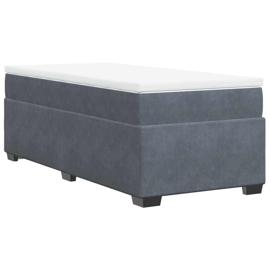 Boxspring met matras fluweel donkergrijs 80x200 cm is nu te koop bij PeponiXL, paradijselijk wonen!
