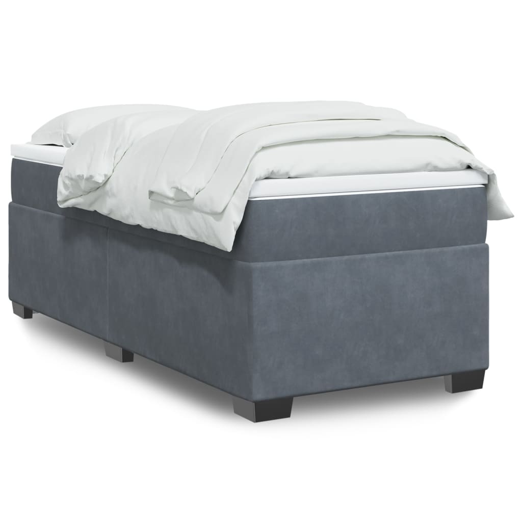 Boxspring met matras fluweel donkergrijs 80x200 cm is nu te koop bij PeponiXL, paradijselijk wonen!