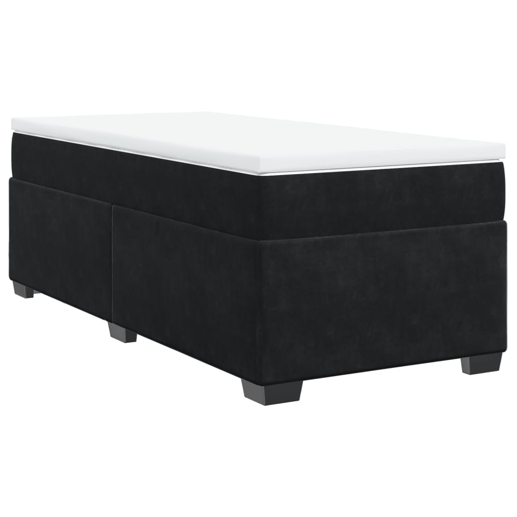 Boxspring met matras fluweel zwart 80x200 cm is nu te koop bij PeponiXL, paradijselijk wonen!
