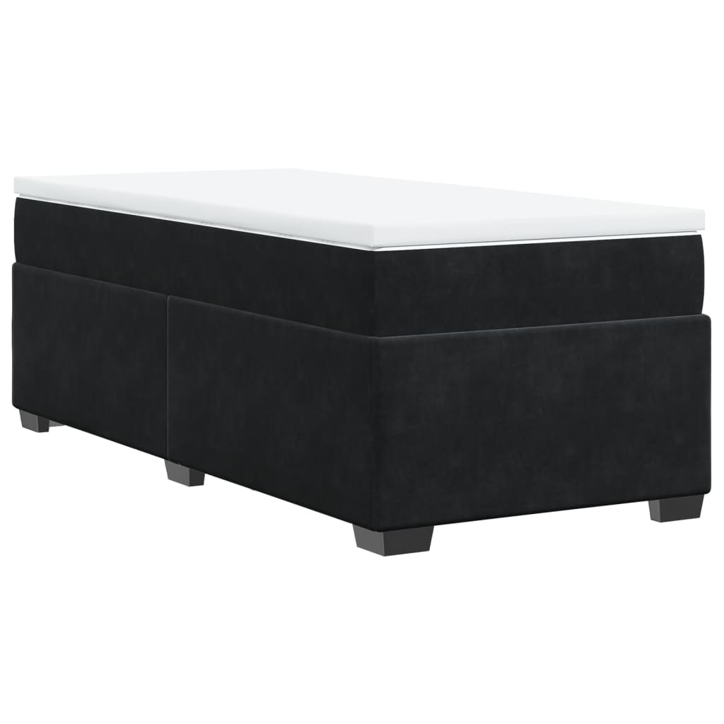 Boxspring met matras fluweel zwart 80x200 cm is nu te koop bij PeponiXL, paradijselijk wonen!