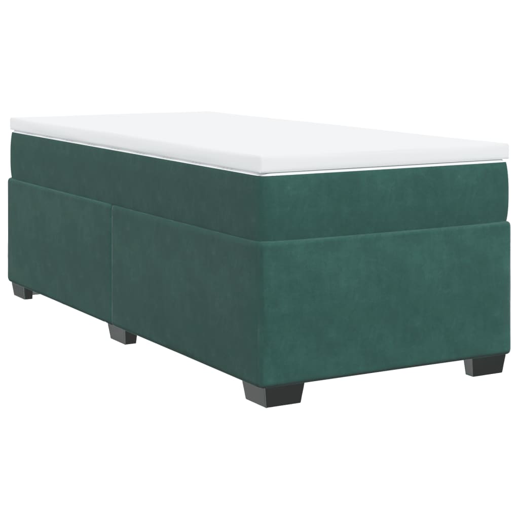 Boxspring met matras fluweel donkergroen 80x200 cm is nu te koop bij PeponiXL, paradijselijk wonen!