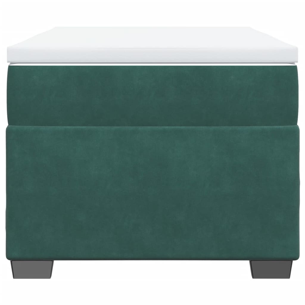 Boxspring met matras fluweel donkergroen 80x200 cm is nu te koop bij PeponiXL, paradijselijk wonen!