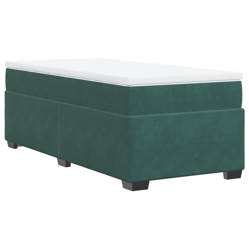 Boxspring met matras fluweel donkergroen 80x200 cm is nu te koop bij PeponiXL, paradijselijk wonen!