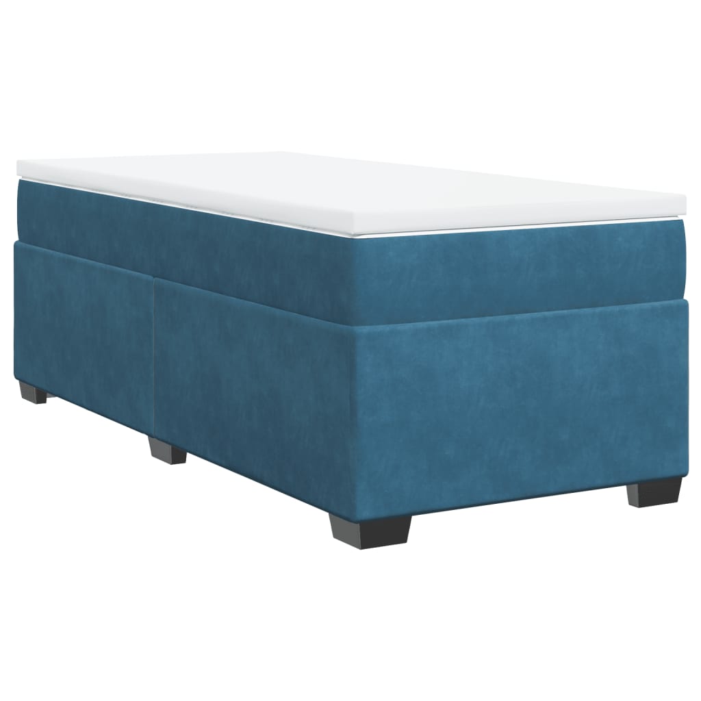 Boxspring met matras fluweel donkerblauw 80x200 cm is nu te koop bij PeponiXL, paradijselijk wonen!