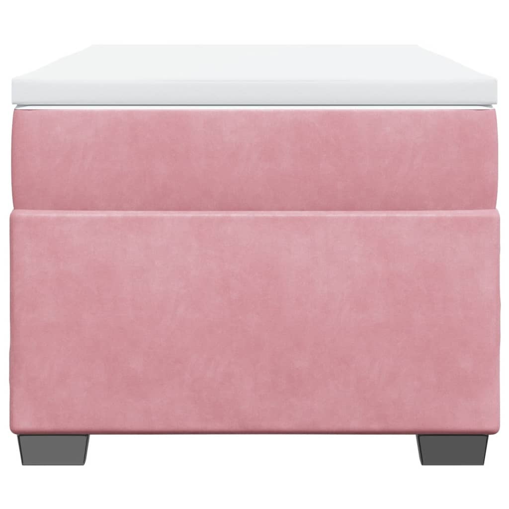 Boxspring met matras fluweel roze 80x200 cm is nu te koop bij PeponiXL, paradijselijk wonen!