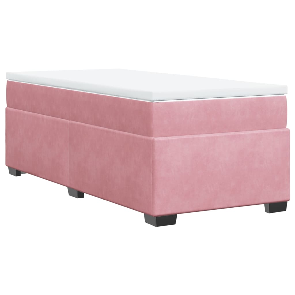 Boxspring met matras fluweel roze 80x200 cm is nu te koop bij PeponiXL, paradijselijk wonen!