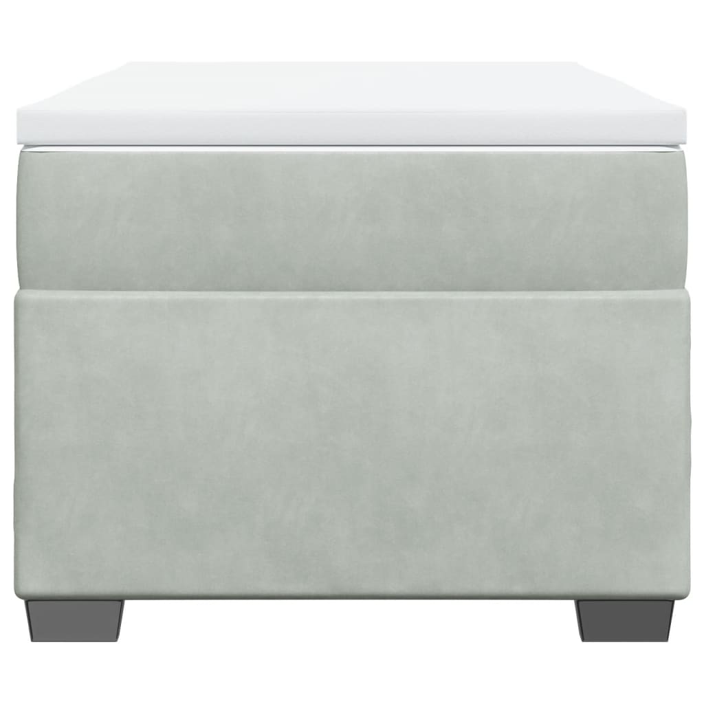 Boxspring met matras fluweel lichtgrijs 90x190 cm is nu te koop bij PeponiXL, paradijselijk wonen!