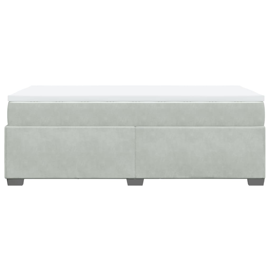 Boxspring met matras fluweel lichtgrijs 90x190 cm is nu te koop bij PeponiXL, paradijselijk wonen!