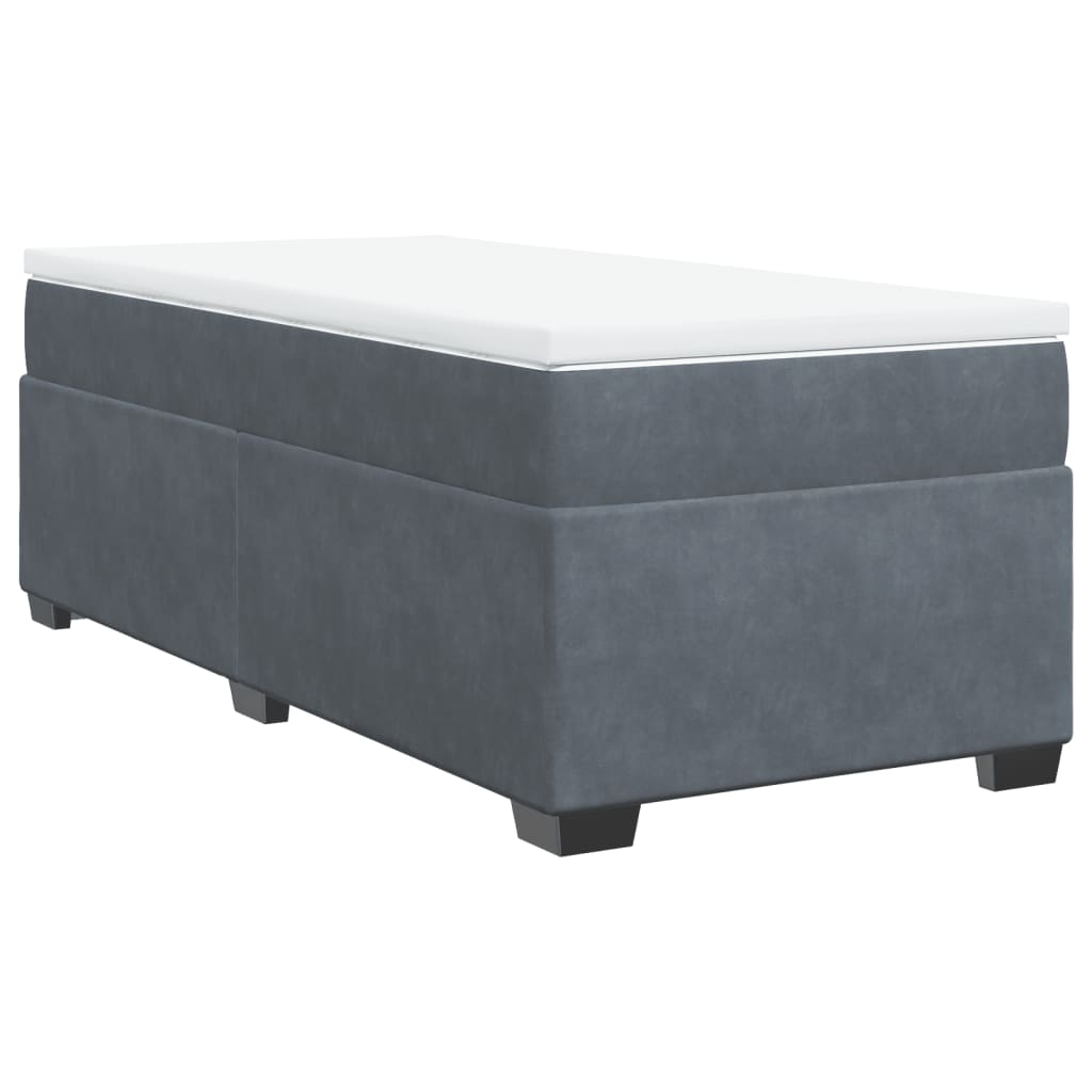 Boxspring met matras fluweel donkergrijs 90x190 cm is nu te koop bij PeponiXL, paradijselijk wonen!