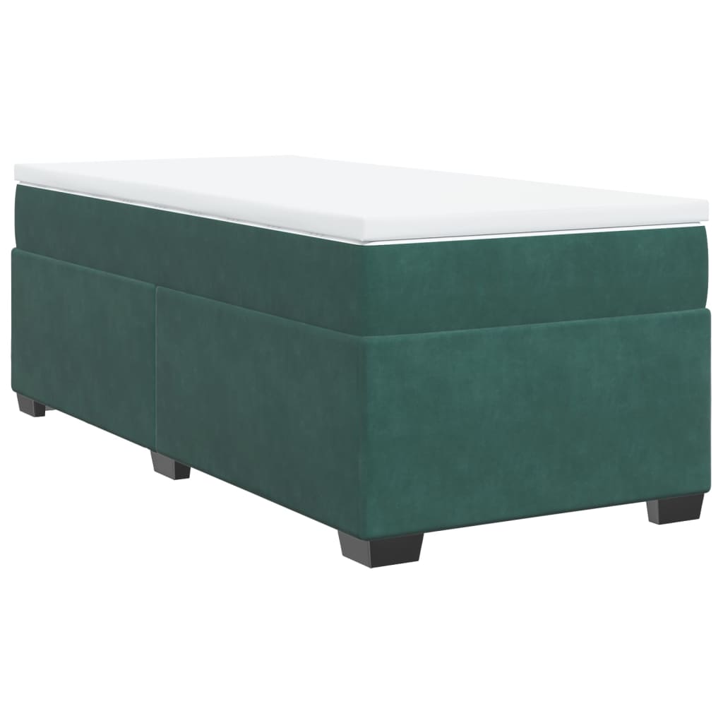 Boxspring met matras fluweel donkergroen 90x190 cm is nu te koop bij PeponiXL, paradijselijk wonen!