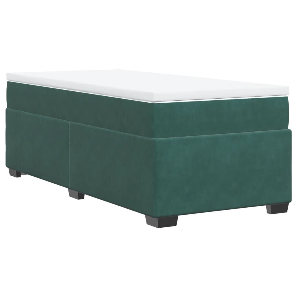 Boxspring met matras fluweel donkergroen 90x190 cm is nu te koop bij PeponiXL, paradijselijk wonen!