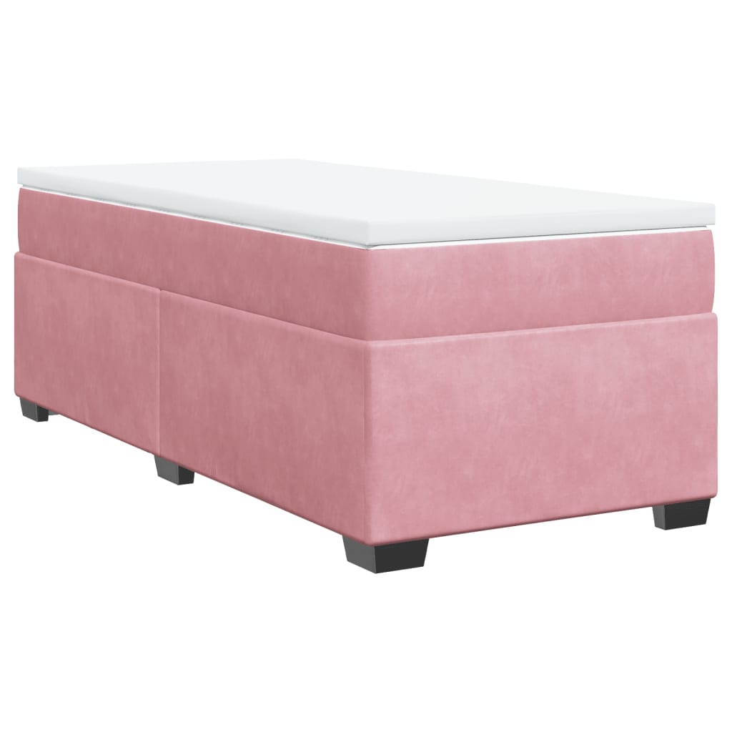 Boxspring met matras fluweel roze 90x190 cm is nu te koop bij PeponiXL, paradijselijk wonen!