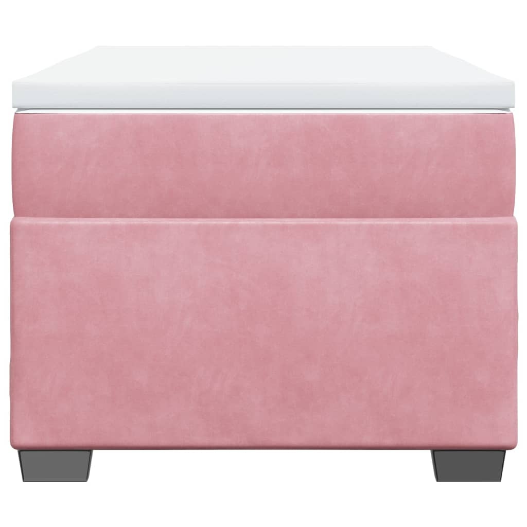 Boxspring met matras fluweel roze 90x190 cm is nu te koop bij PeponiXL, paradijselijk wonen!