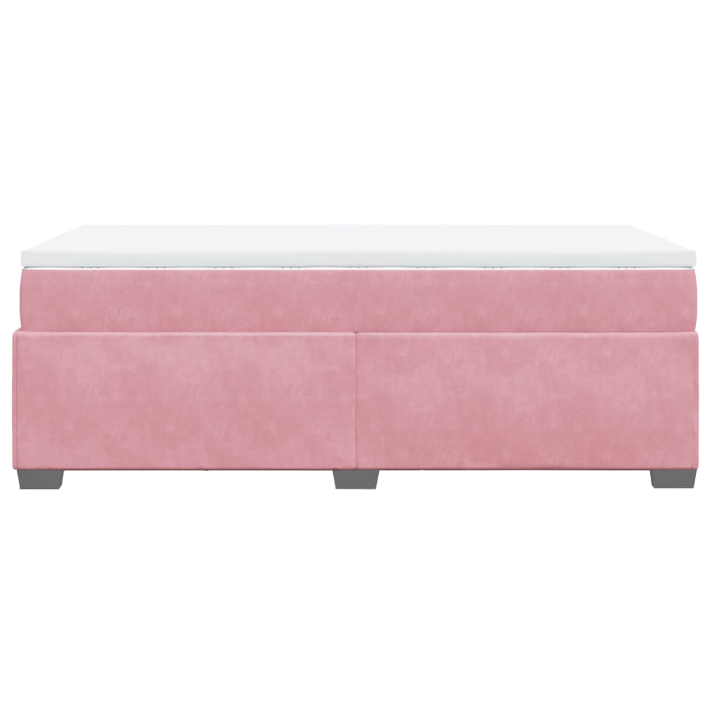 Boxspring met matras fluweel roze 90x190 cm is nu te koop bij PeponiXL, paradijselijk wonen!