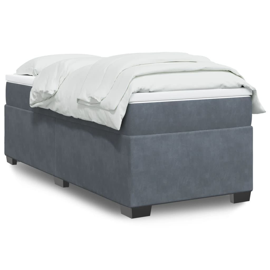 Boxspring met matras fluweel donkergrijs 90x200 cm is nu te koop bij PeponiXL, paradijselijk wonen!