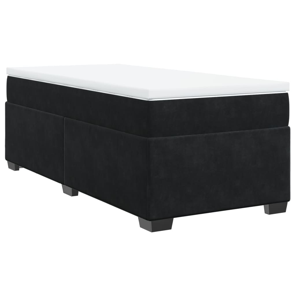 Boxspring met matras fluweel zwart 90x200 cm is nu te koop bij PeponiXL, paradijselijk wonen!