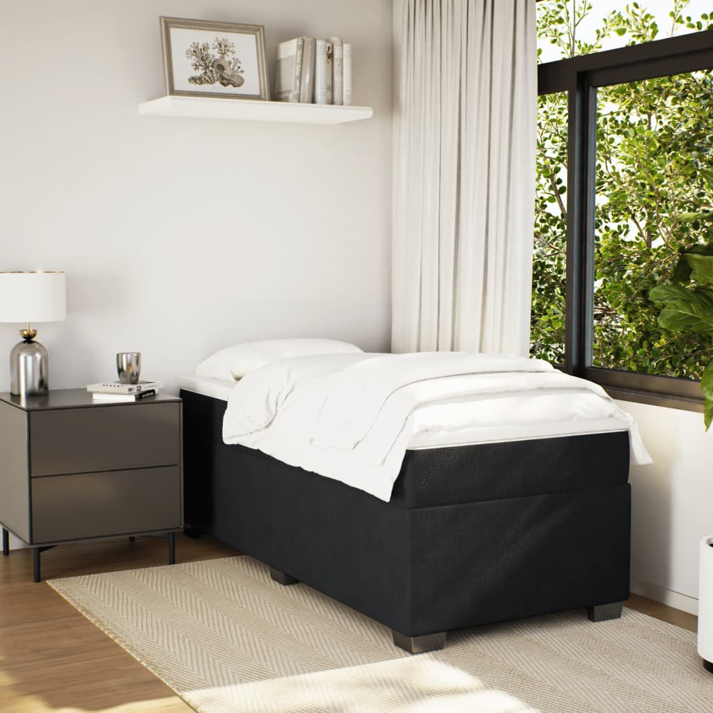 Boxspring met matras fluweel zwart 90x200 cm is nu te koop bij PeponiXL, paradijselijk wonen!