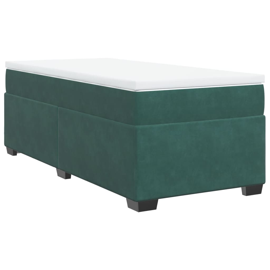Boxspring met matras fluweel donkergroen 90x200 cm is nu te koop bij PeponiXL, paradijselijk wonen!