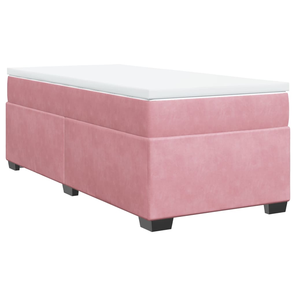 Boxspring met matras fluweel roze 90x200 cm is nu te koop bij PeponiXL, paradijselijk wonen!