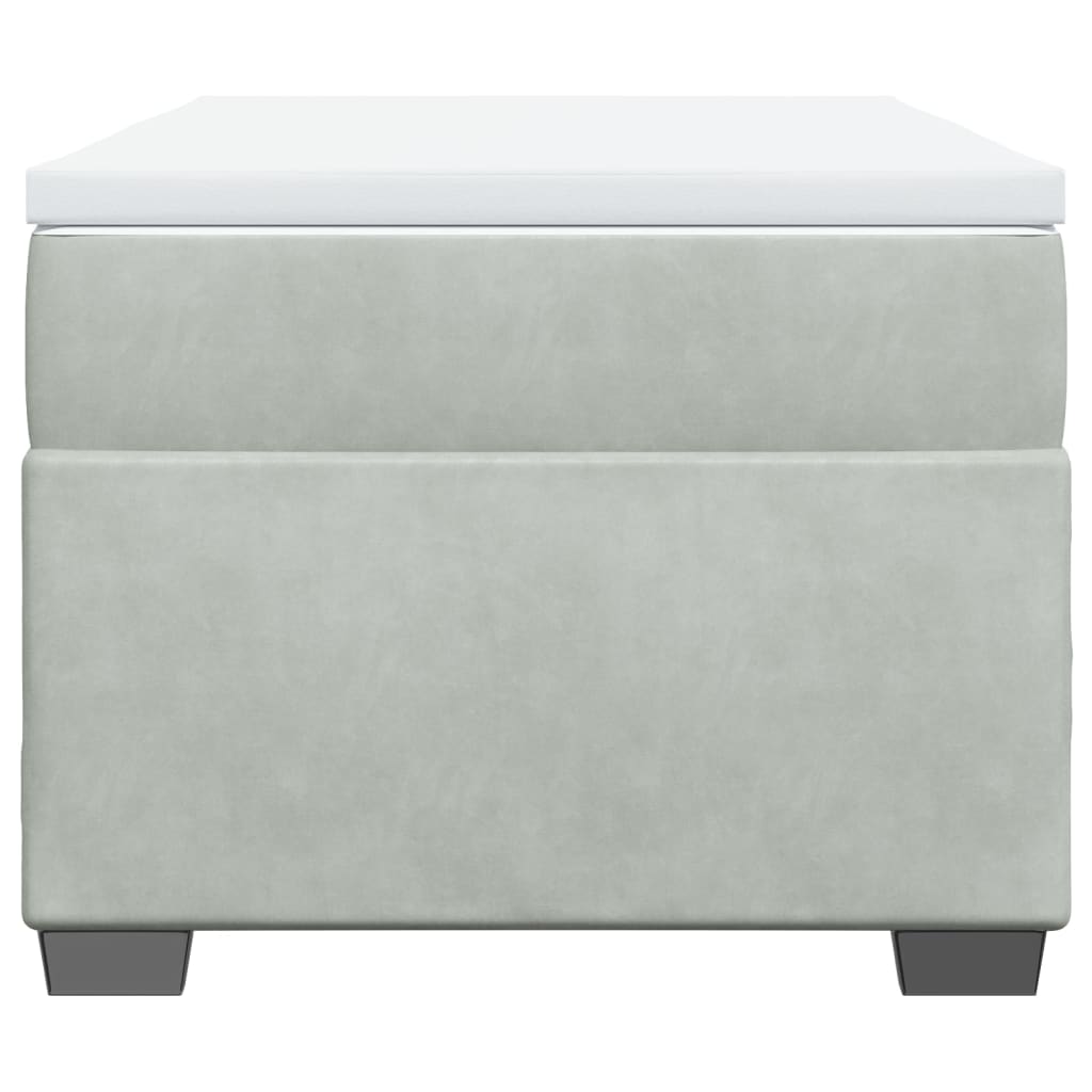 Boxspring met matras fluweel lichtgrijs 100x200 cm is nu te koop bij PeponiXL, paradijselijk wonen!