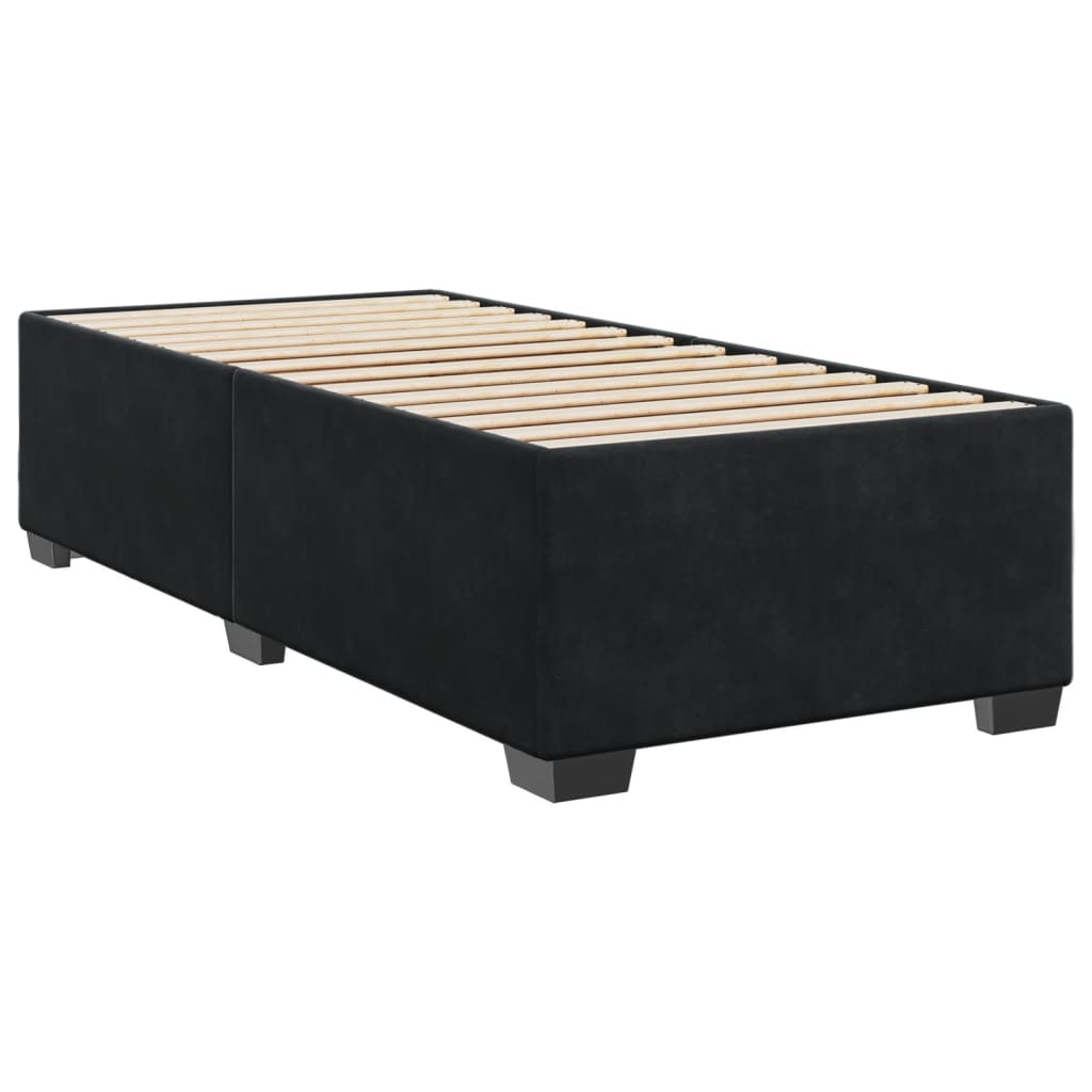 Boxspring met matras fluweel zwart 100x200 cm is nu te koop bij PeponiXL, paradijselijk wonen!