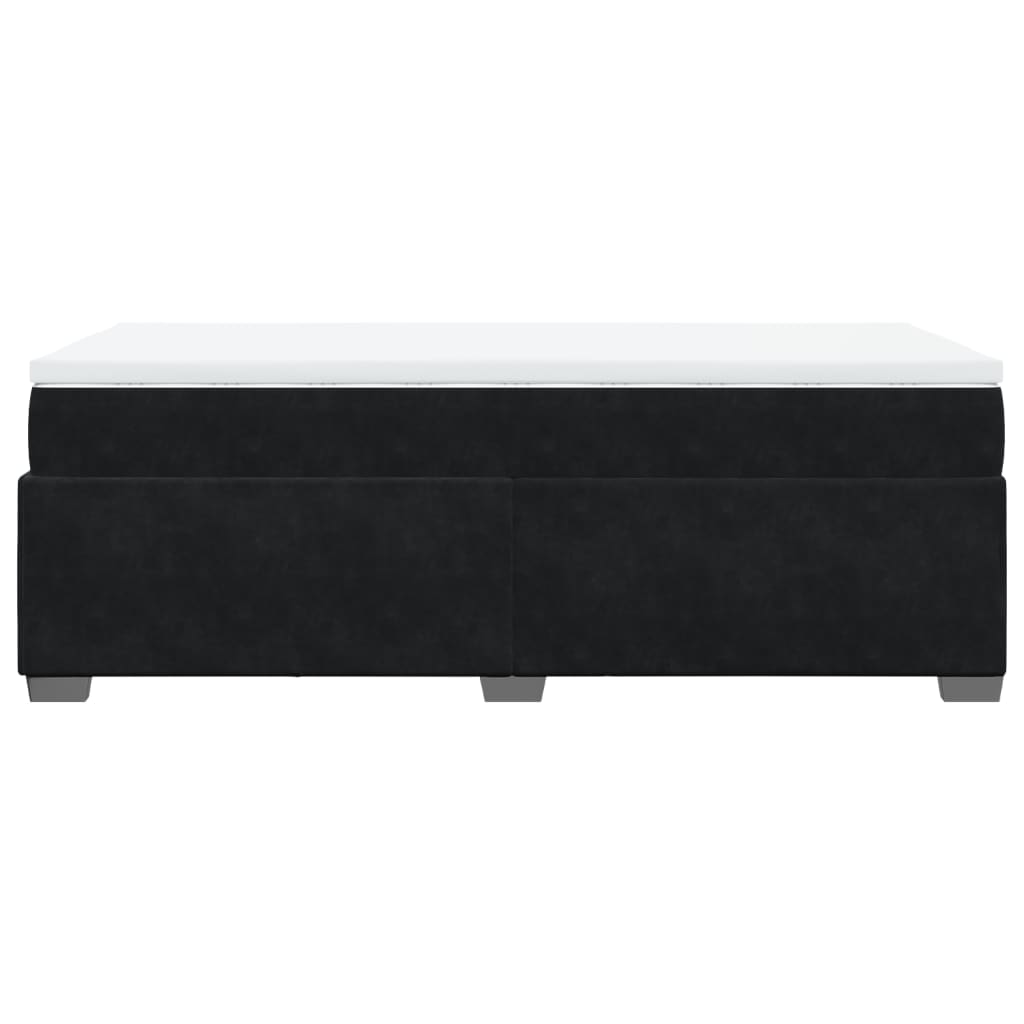 Boxspring met matras fluweel zwart 100x200 cm is nu te koop bij PeponiXL, paradijselijk wonen!