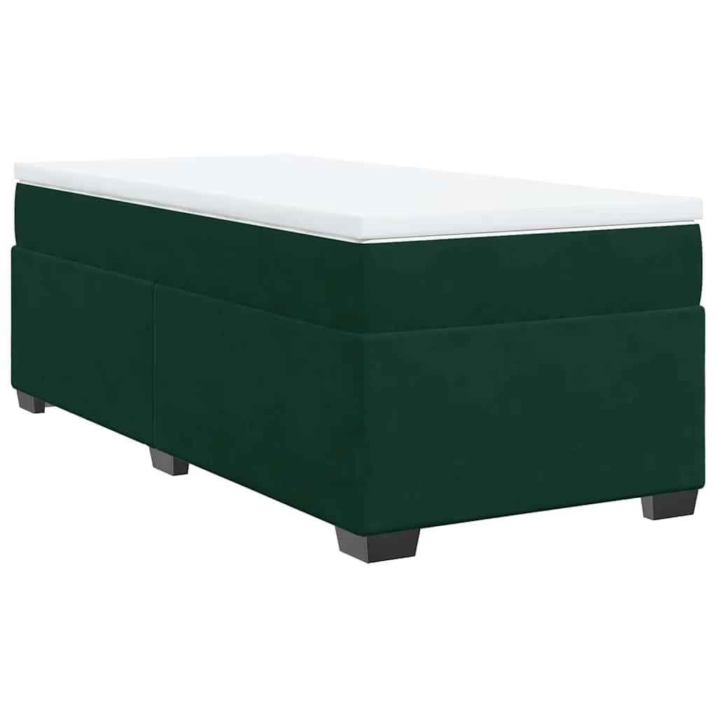 Boxspring met matras fluweel donkergroen 100x200 cm is nu te koop bij PeponiXL, paradijselijk wonen!