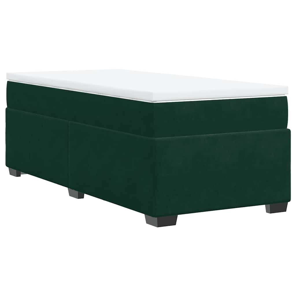 Boxspring met matras fluweel donkergroen 100x200 cm is nu te koop bij PeponiXL, paradijselijk wonen!