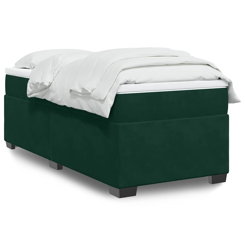 Boxspring met matras fluweel donkergroen 100x200 cm is nu te koop bij PeponiXL, paradijselijk wonen!