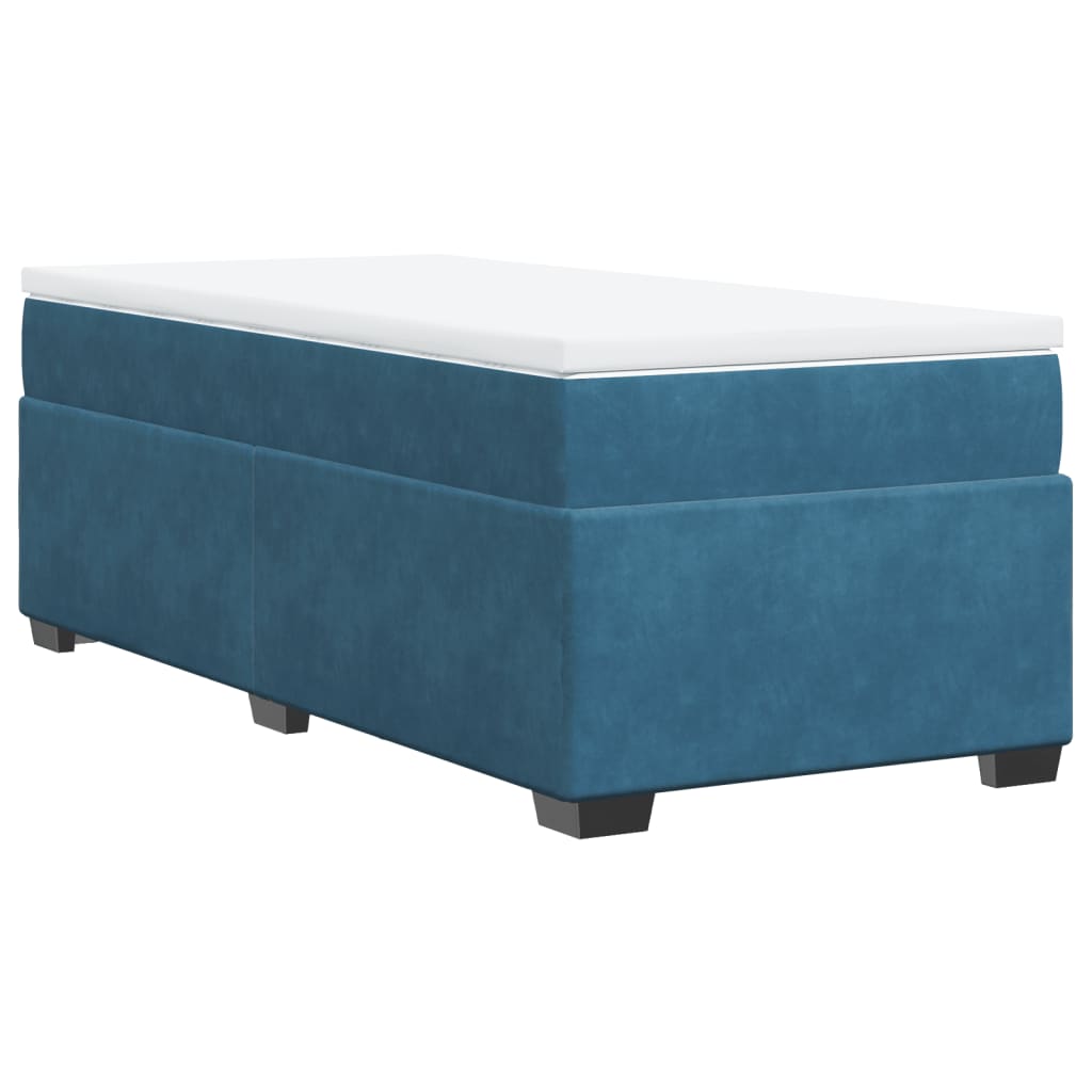 Boxspring met matras fluweel donkerblauw 100x200 cm is nu te koop bij PeponiXL, paradijselijk wonen!