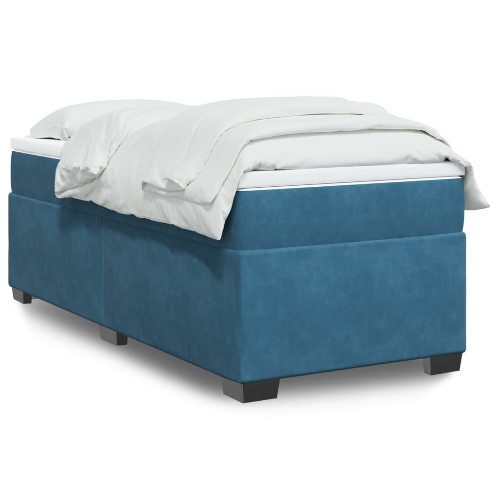 Boxspring met matras fluweel donkerblauw 100x200 cm is nu te koop bij PeponiXL, paradijselijk wonen!