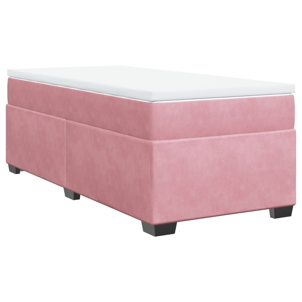 Boxspring met matras fluweel roze 100x200 cm is nu te koop bij PeponiXL, paradijselijk wonen!