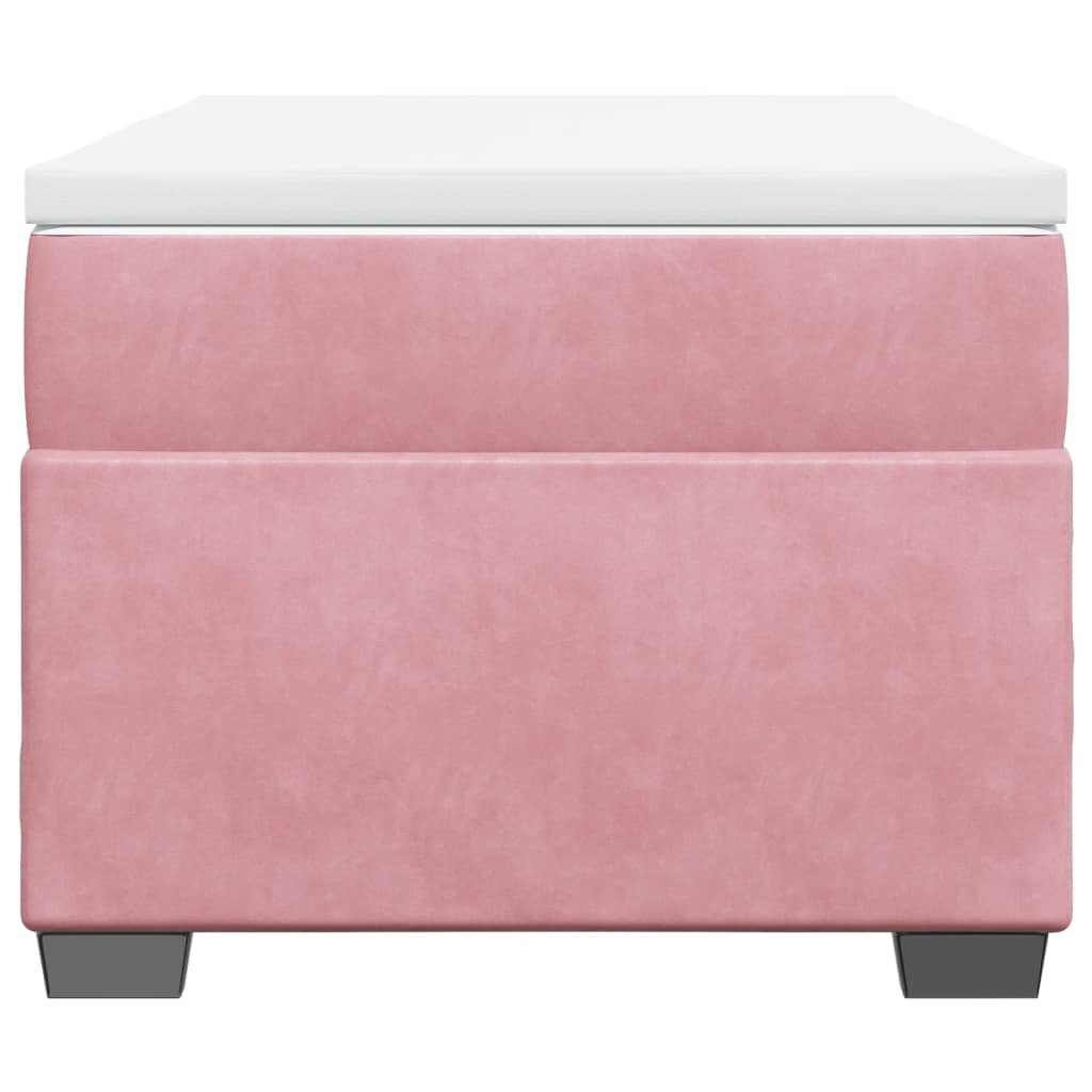 Boxspring met matras fluweel roze 100x200 cm is nu te koop bij PeponiXL, paradijselijk wonen!